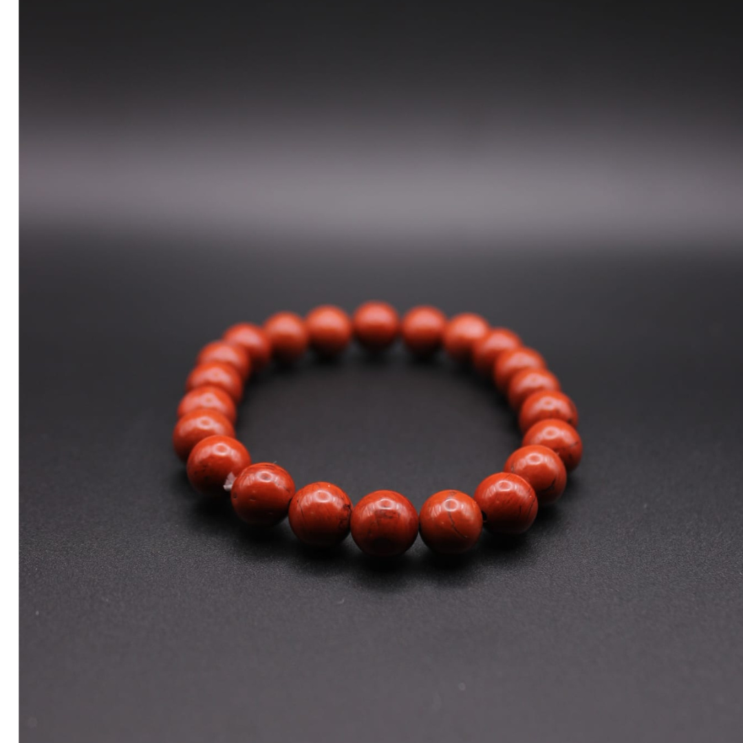🔴 Bracelet en Jaspe Rouge – Force, Vitalité Enracinement