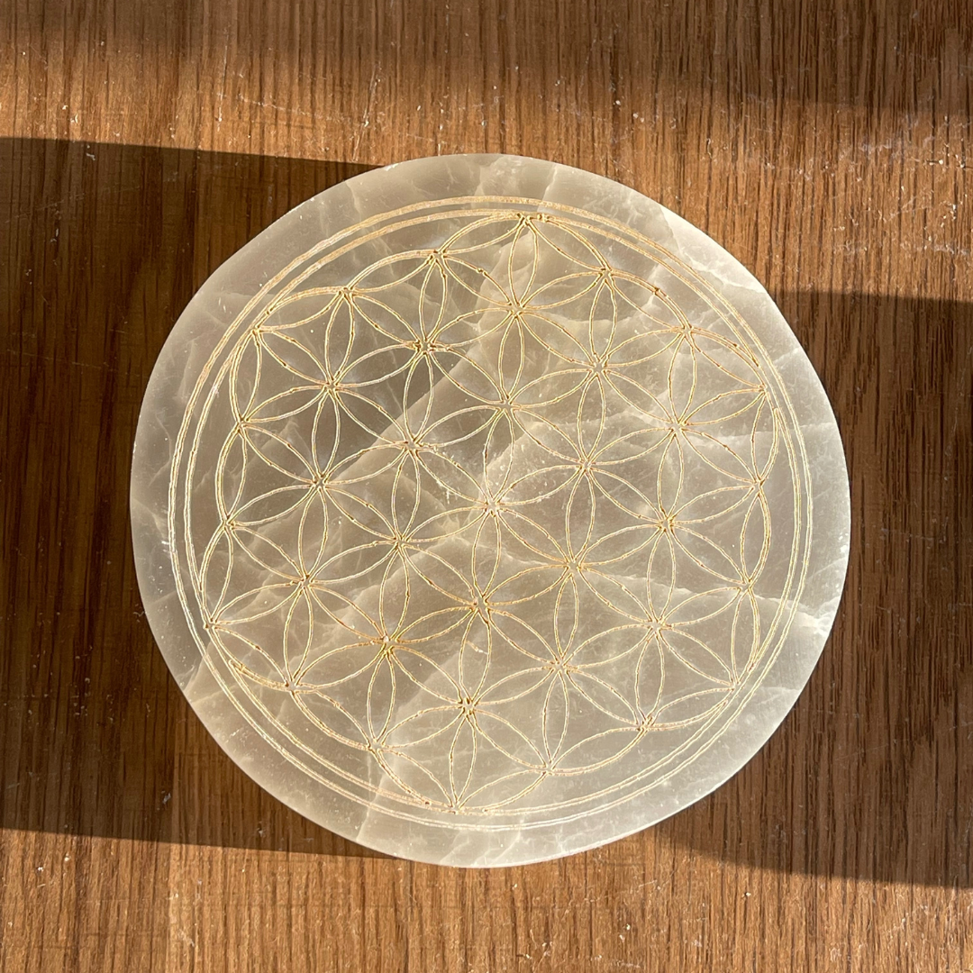 Flower of Life in Golden Selenite