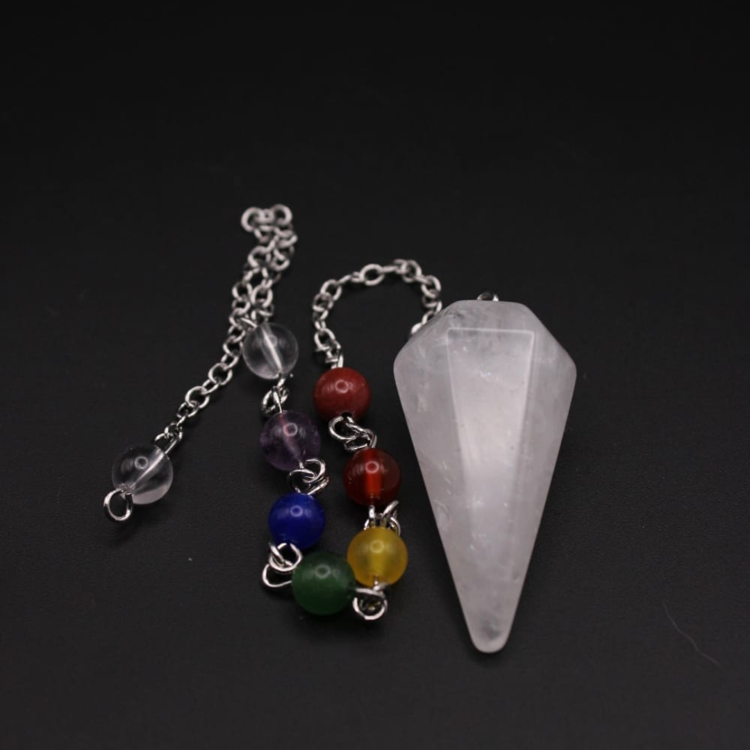 Pendule Cristal de Roche et 7 chakras