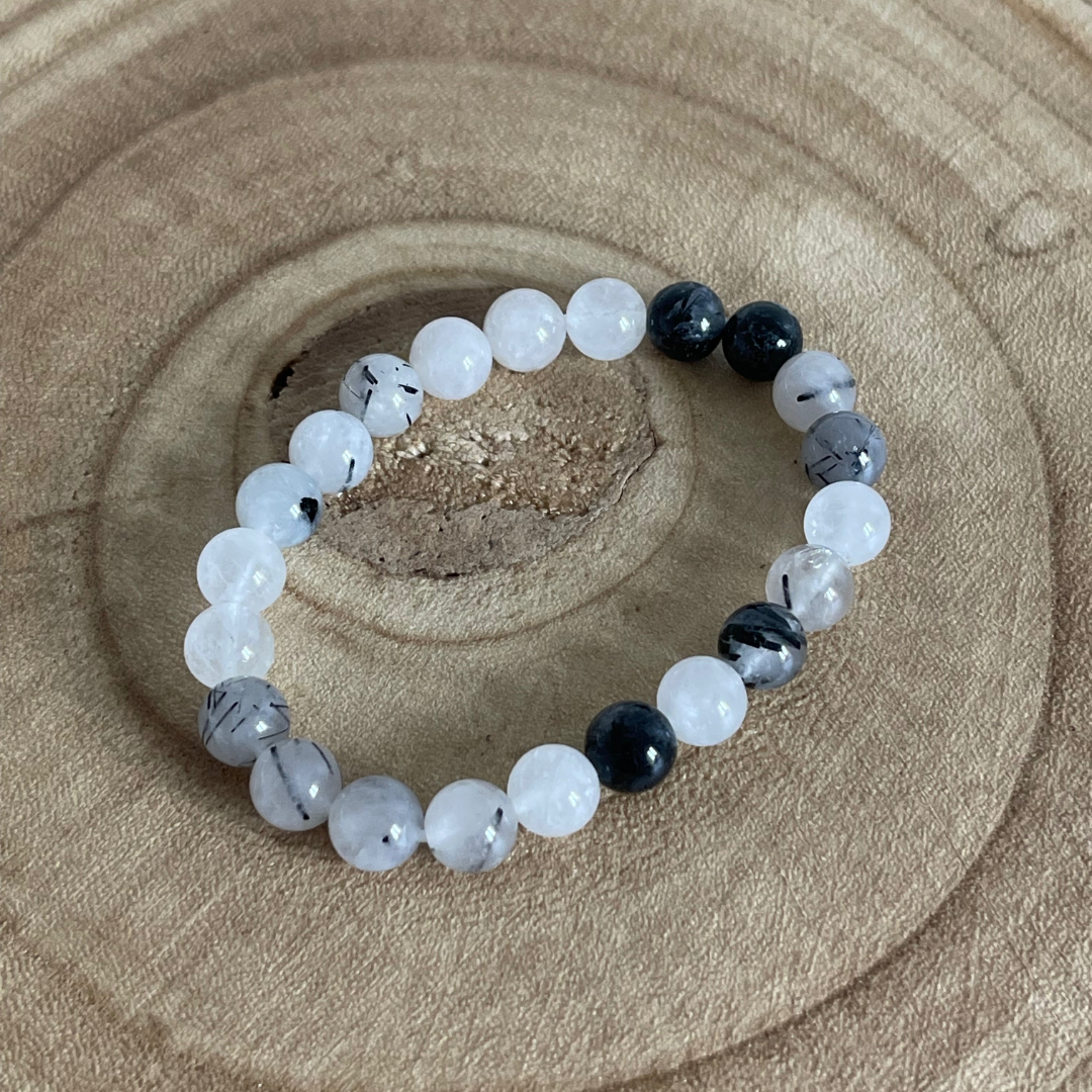 Bracelet Quartz et Tourmaline Noire - Équilibre, Protection, Addiction