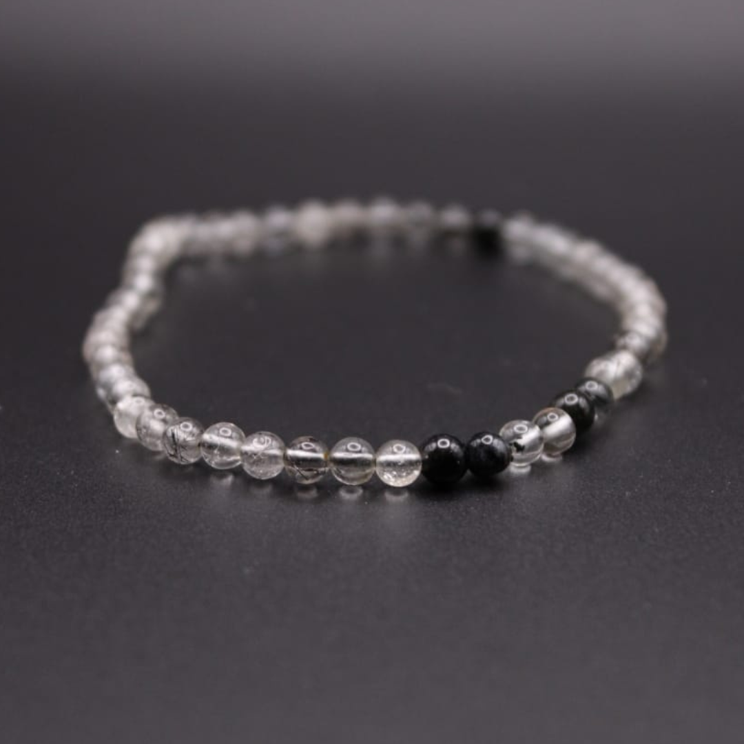 Bracelet Quartz et Tourmaline Noire - Équilibre, Protection, Addiction