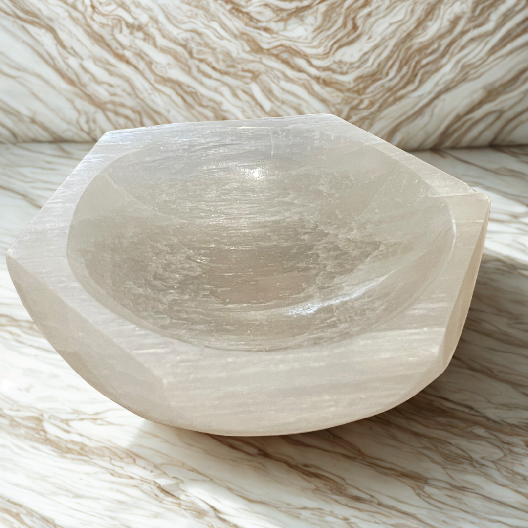 Coupelle en Sélénite Octogone – Purification & Rechargement