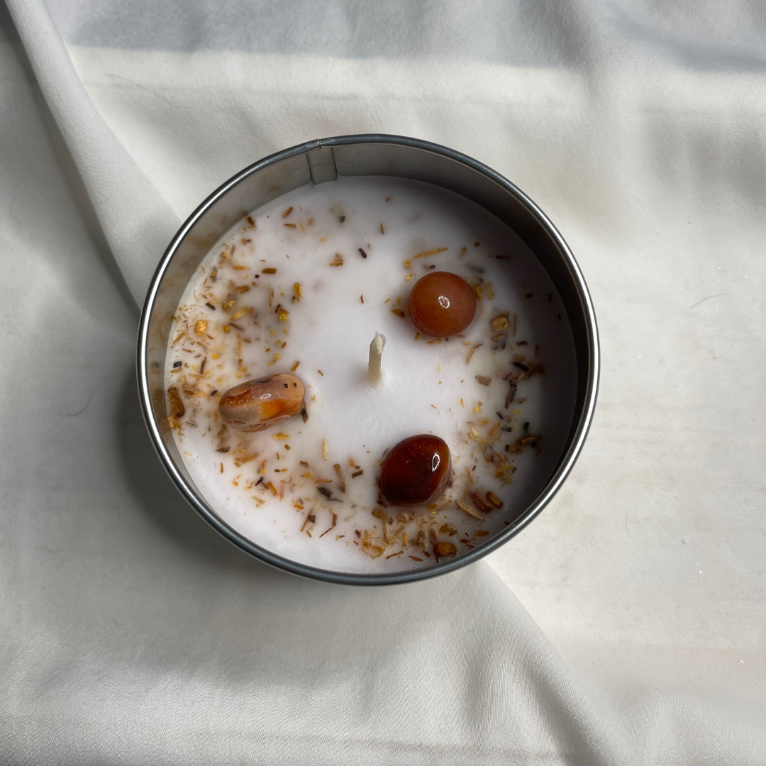 Bougie Méditation au Palo Santo avec Cornaline