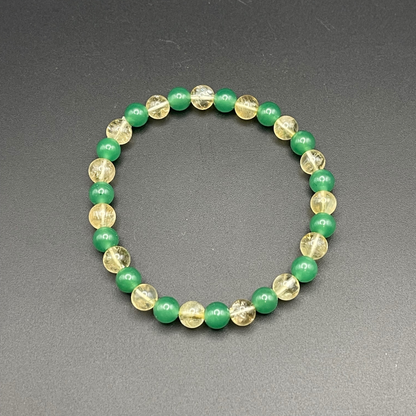 Bracelet- fait main : Aventurine & Citrine – Chance, Prospérité, Réussite & Argent