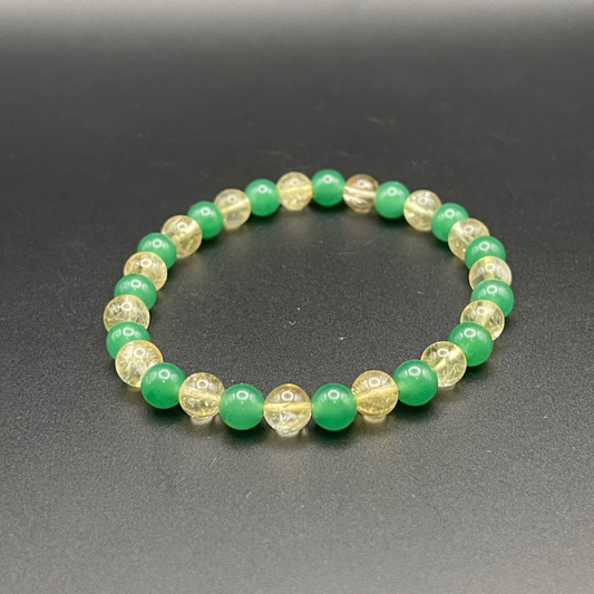 Bracelet- fait main : Aventurine & Citrine – Chance, Prospérité, Réussite & Argent