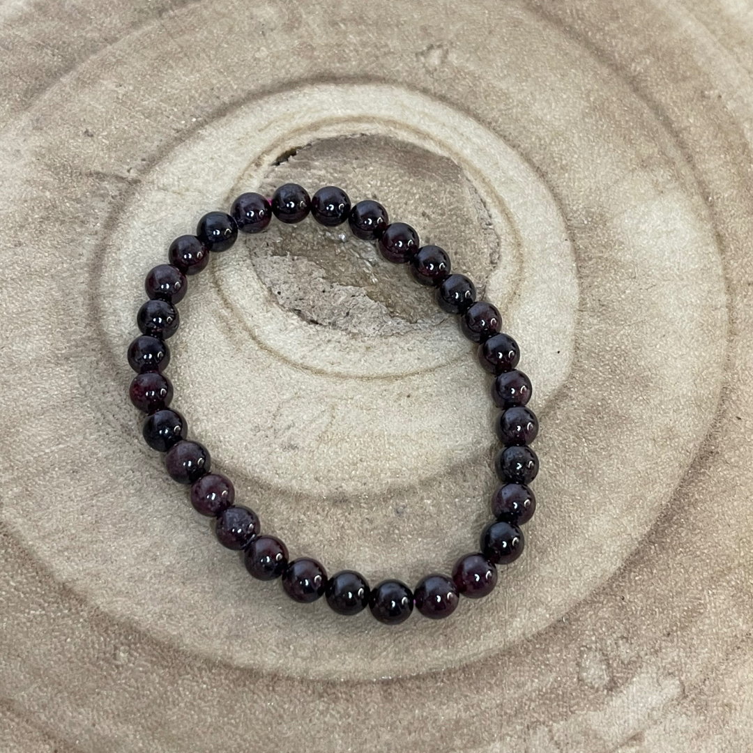 Bracelet en Grenat - Positivité, Courage, Peurs ,Joie,