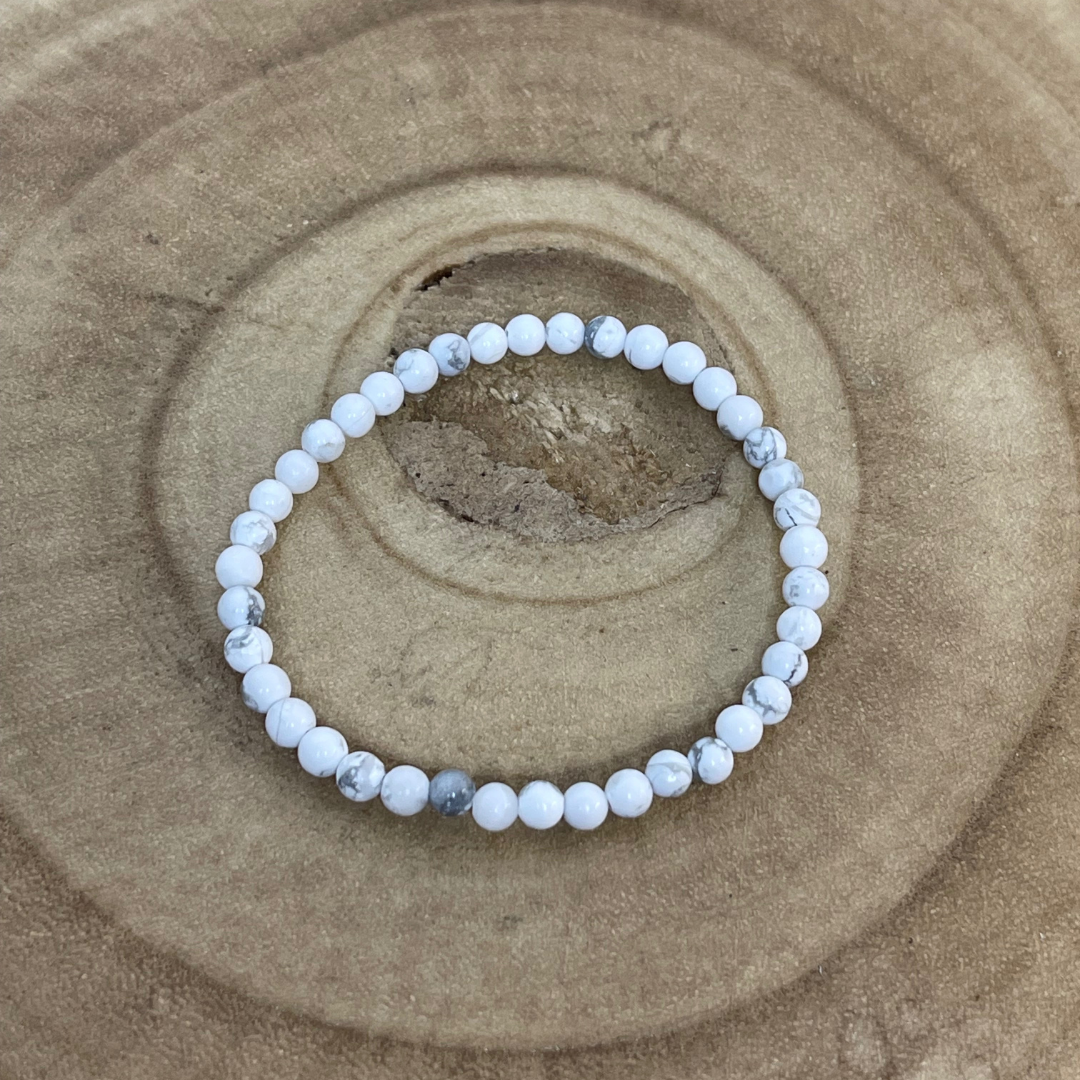 Bracelet en Howlite – Sérénité ; Équilibre