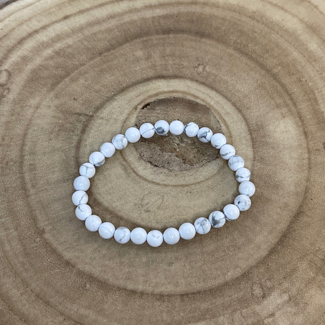 Bracelet en Howlite – Sérénité ; Équilibre