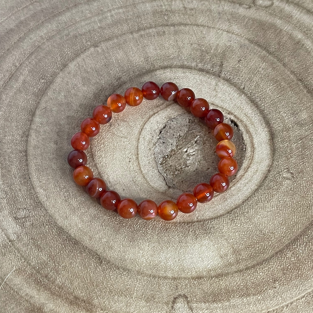 Bracelet en Cornaline - Vitalité ,Motivation, Confiance , Fertilité