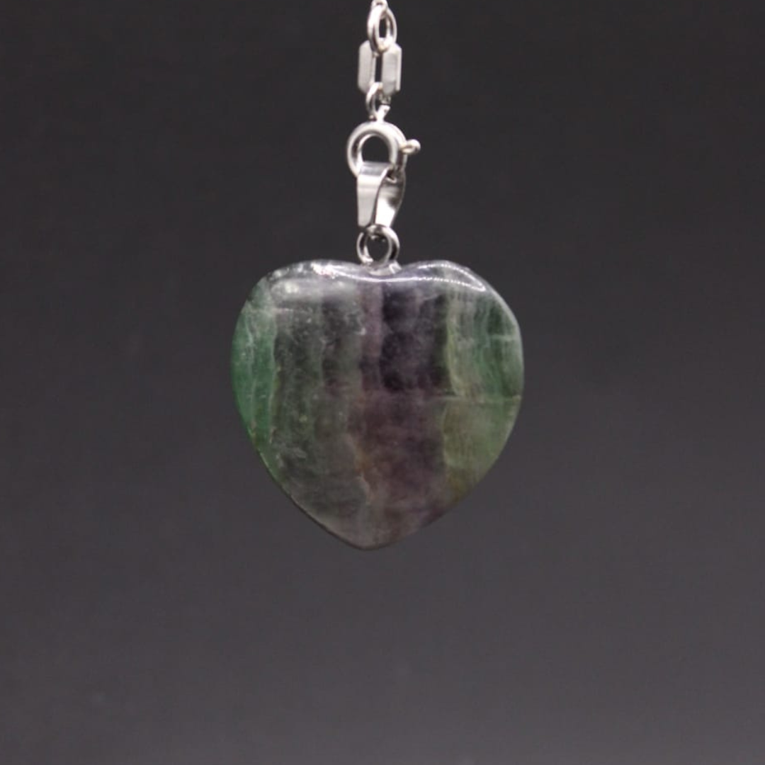 Pendentif Cœur en Fluorite - Clarté et Équilibre