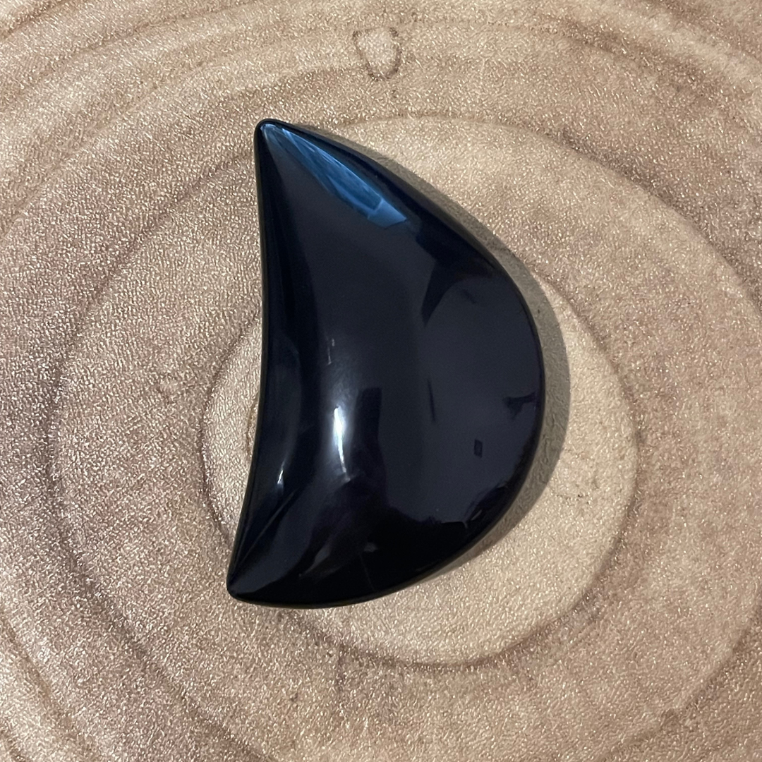 Obsidienne Œil Céleste en Forme de Lune - Qualité AA, Provenance Mexique