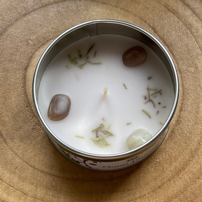 Bougie Phases de la Lune – Pierre de Lune & Ylang-Ylang