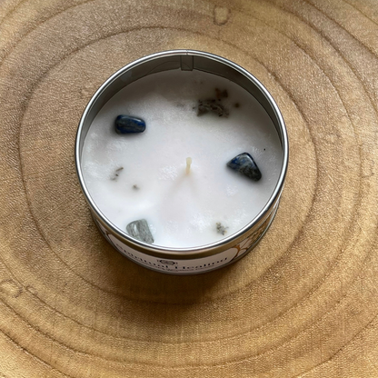 Bougie Guérison Spirituelle – Lapis-Lazuli & Eau de Floride