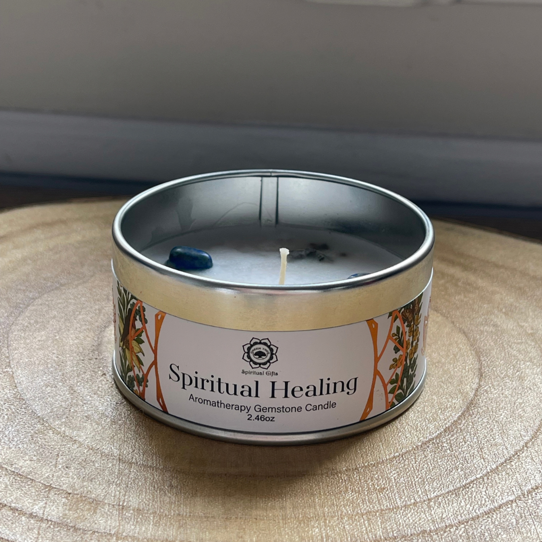 Bougie Guérison Spirituelle – Lapis-Lazuli & Eau de Floride