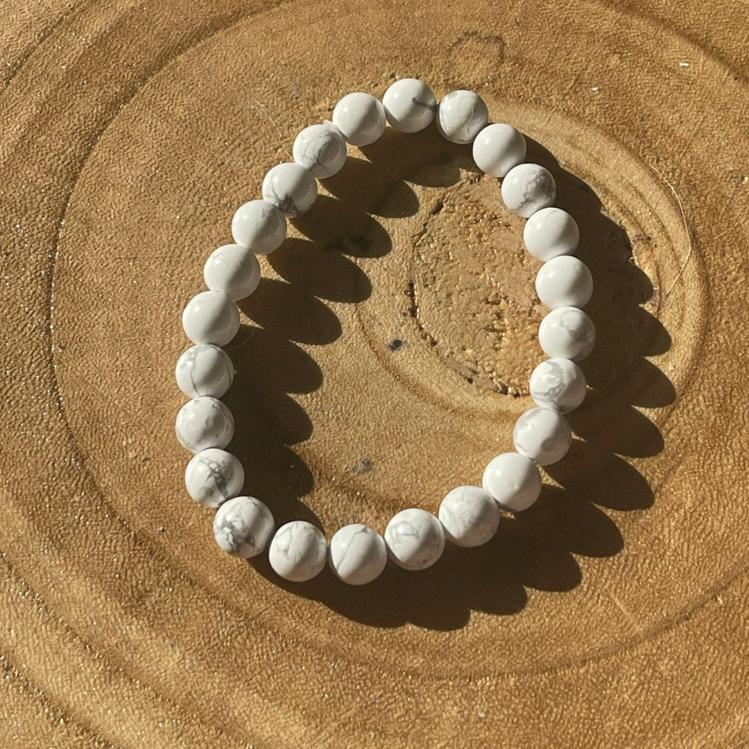 Bracelet en Howlite – Sérénité ; Équilibre