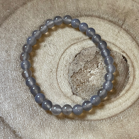 Bracelet en Agate Grise – Équilibre et Harmonie