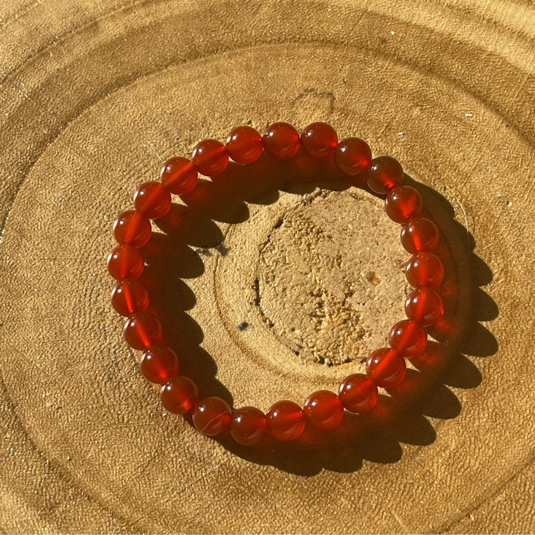 Bracelet en Cornaline - Vitalité ,Motivation, Confiance , Fertilité