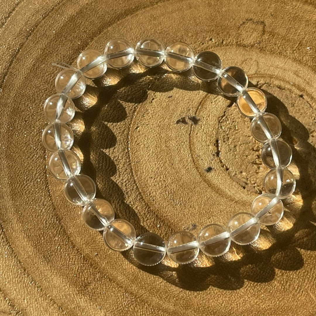 Bracelet Homme en Cristal de Roche - Qualité AA, Provenance Brésil