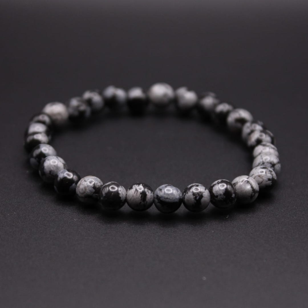 Bracelet en Obsidienne Neige - Pureté et Protection