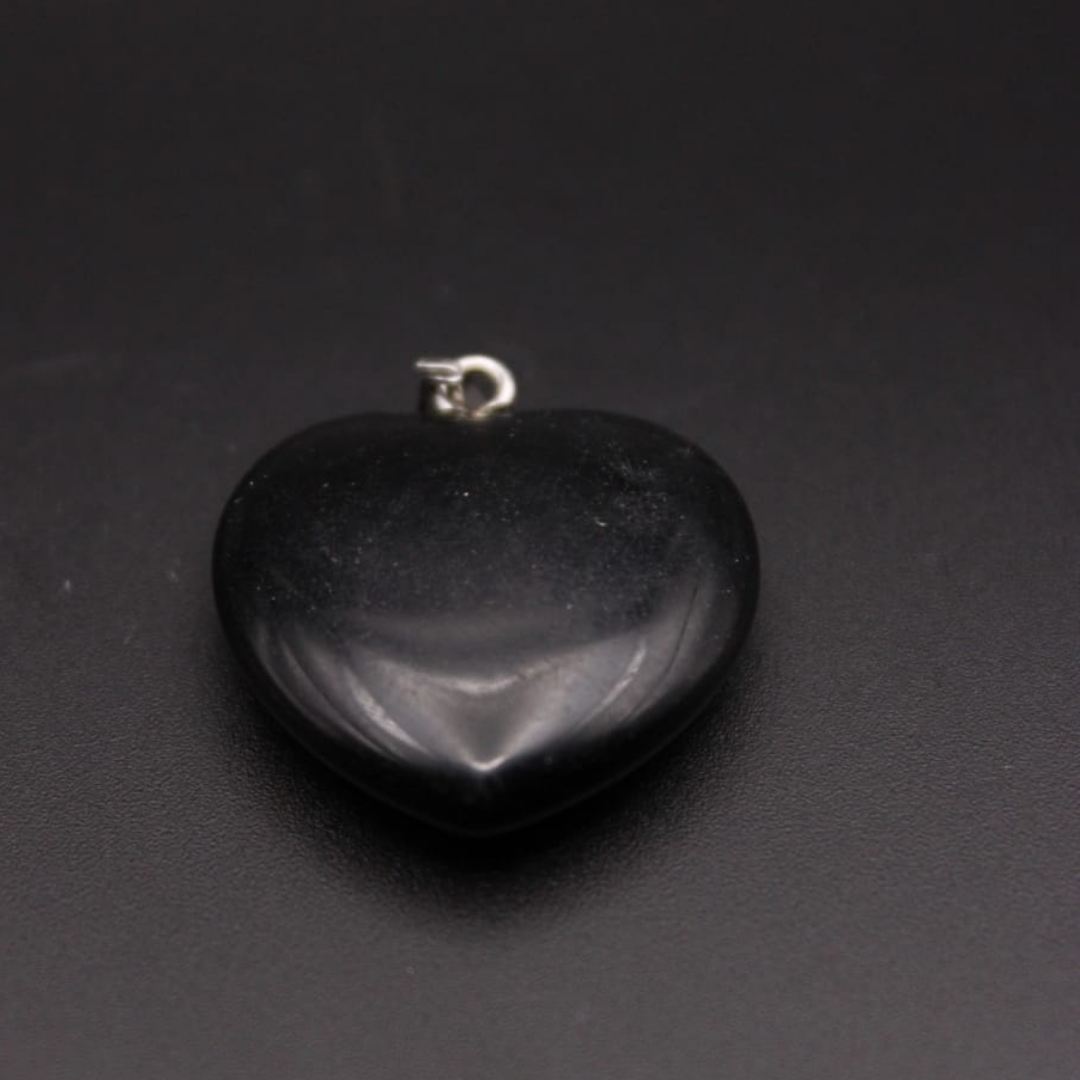 Pendentif Cœur en Obsidienne Noire - Protection et Clarté