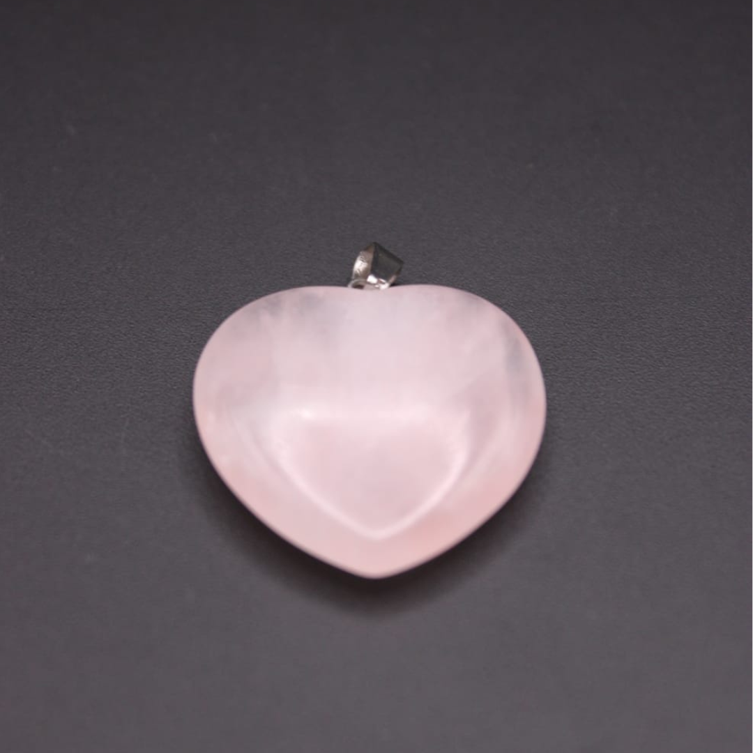 Pendentif Cœur en Quartz Rose - Amour et Douceur