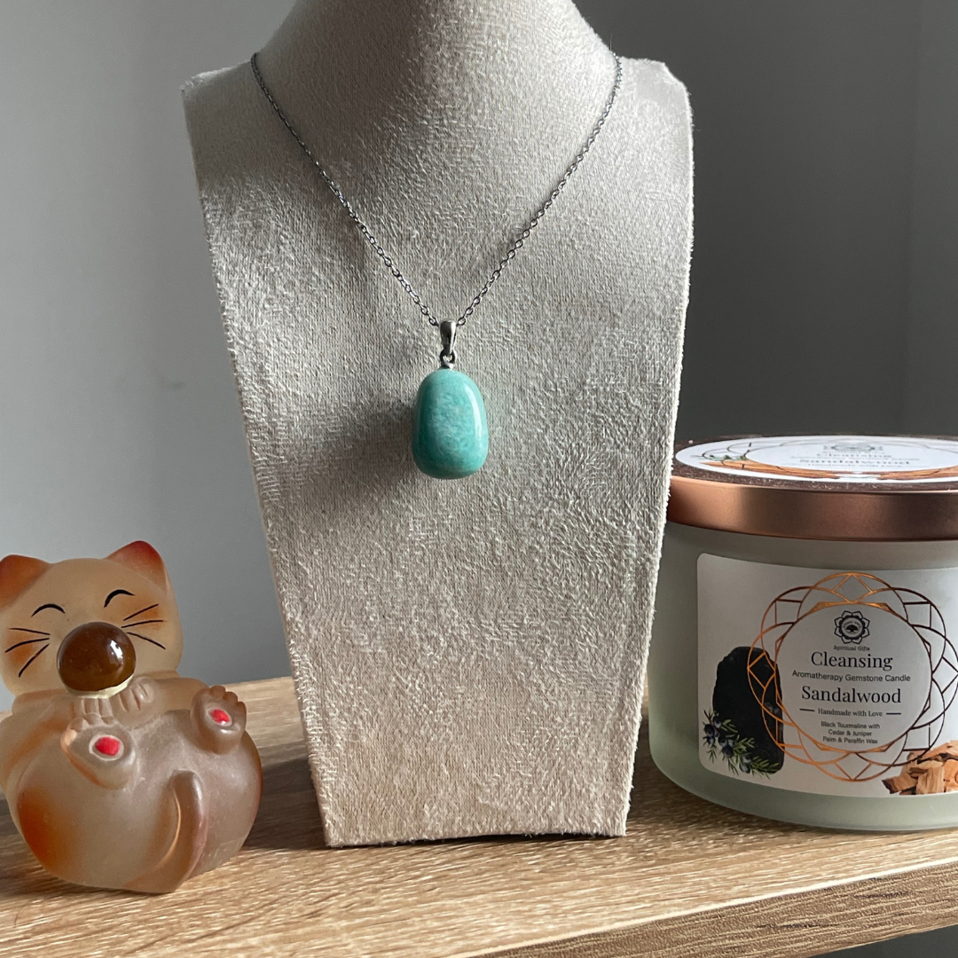 💚 Pendentif en Amazonite – Communication & Harmonie