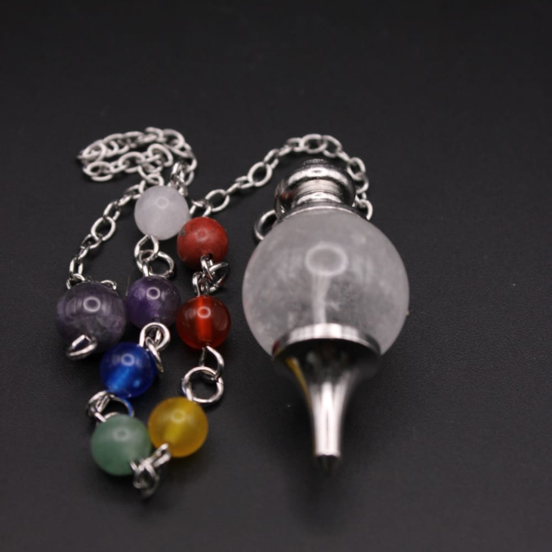 Pendule Cristal de Roche et 7 chakras