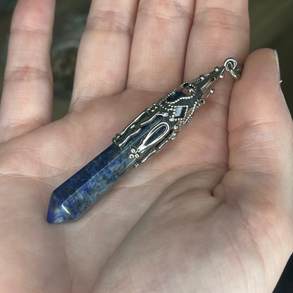 Pendule en lapis-lazuli avec Chaîne 7 Chakras